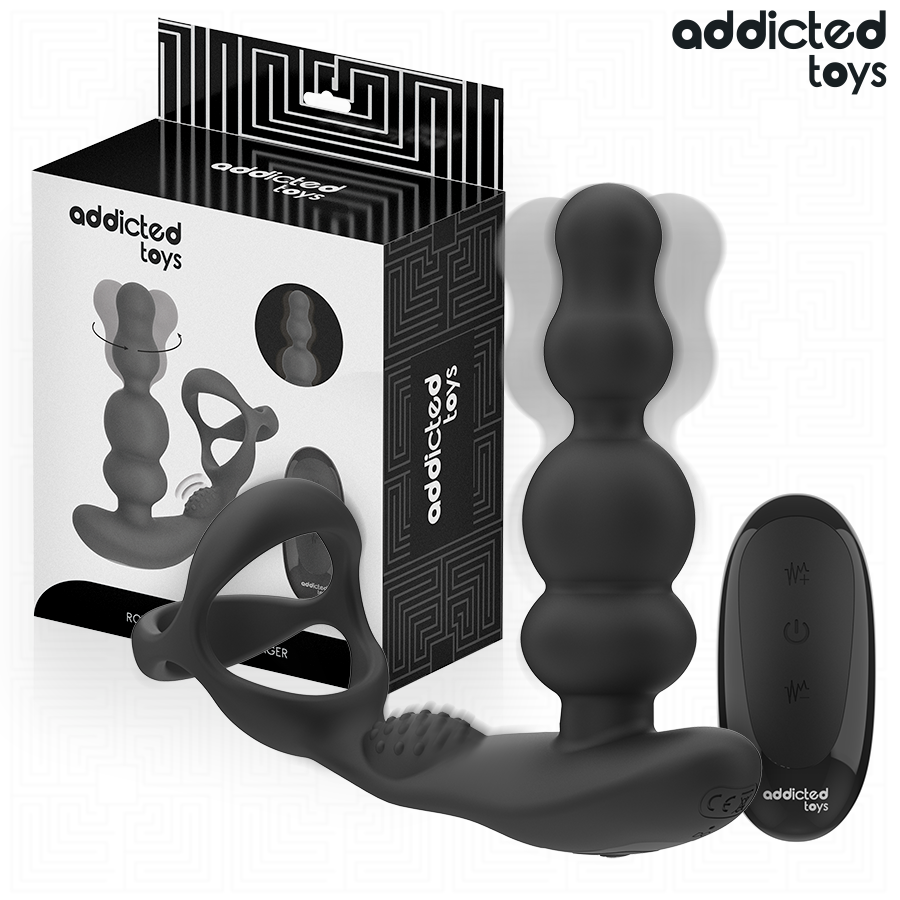 ADDICTED TOYS - MASSAGGIATORE PROSTATICO ROTANTE CON TELECOMANDO