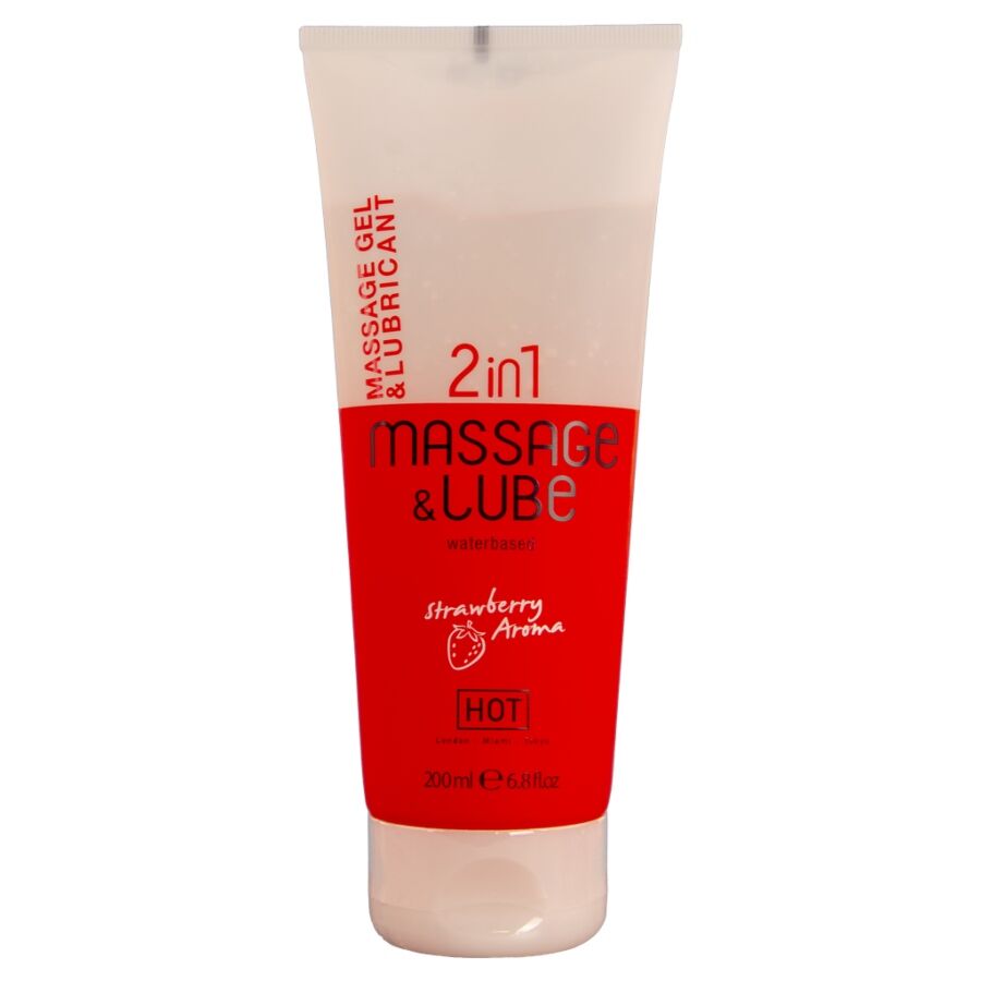 HOT - MASSAGE  GLIDE GEL 2IN1 FRAGOLA 200 ML