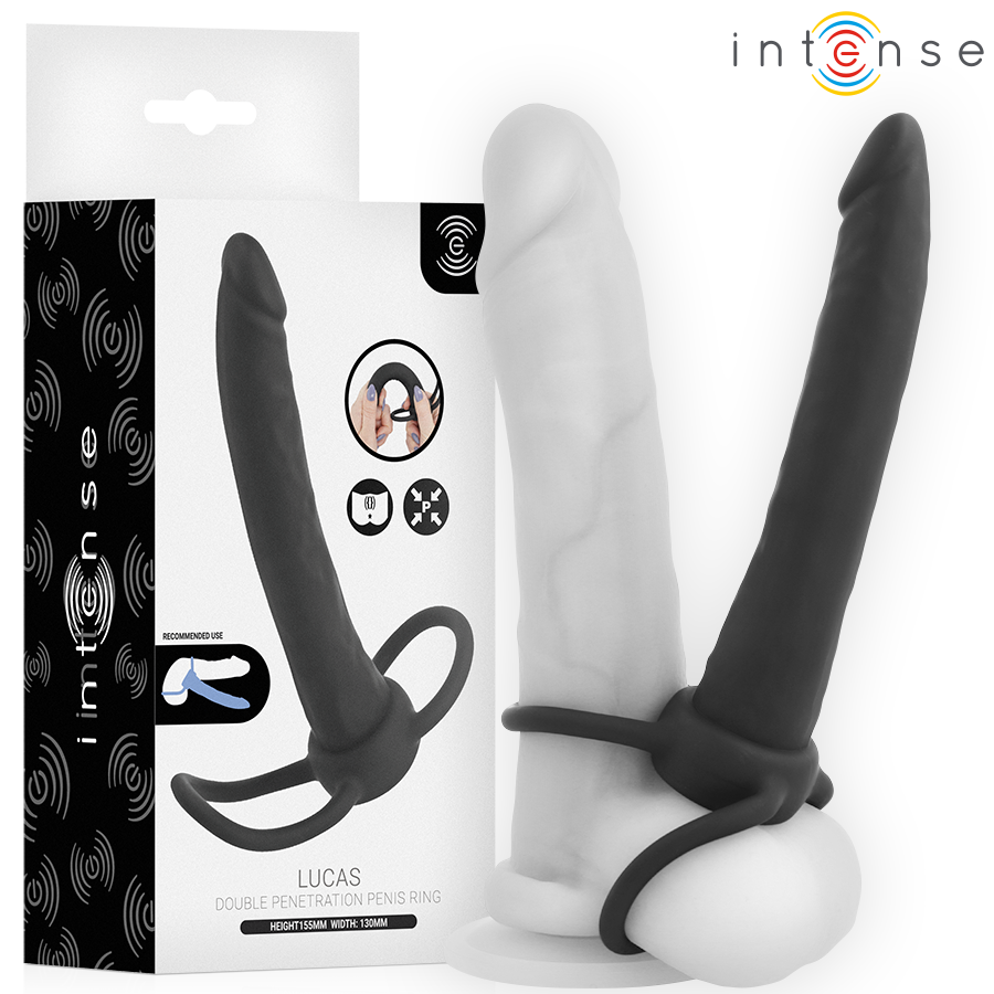 INTENSE - LUCAS DILDO ANALE CON ANELLO PER PENE E TESTICOLI IN SILICONE