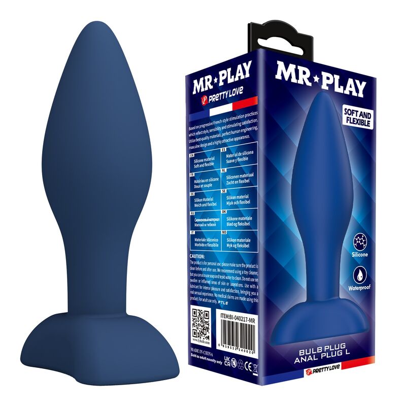 MR PLAY - PLUG ANALE CONICO IN SILICONE BLU L