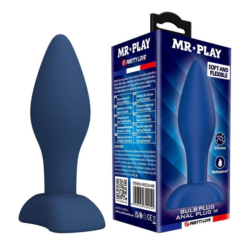 MR PLAY - PLUG ANALE CONICO IN SILICONE BLU M