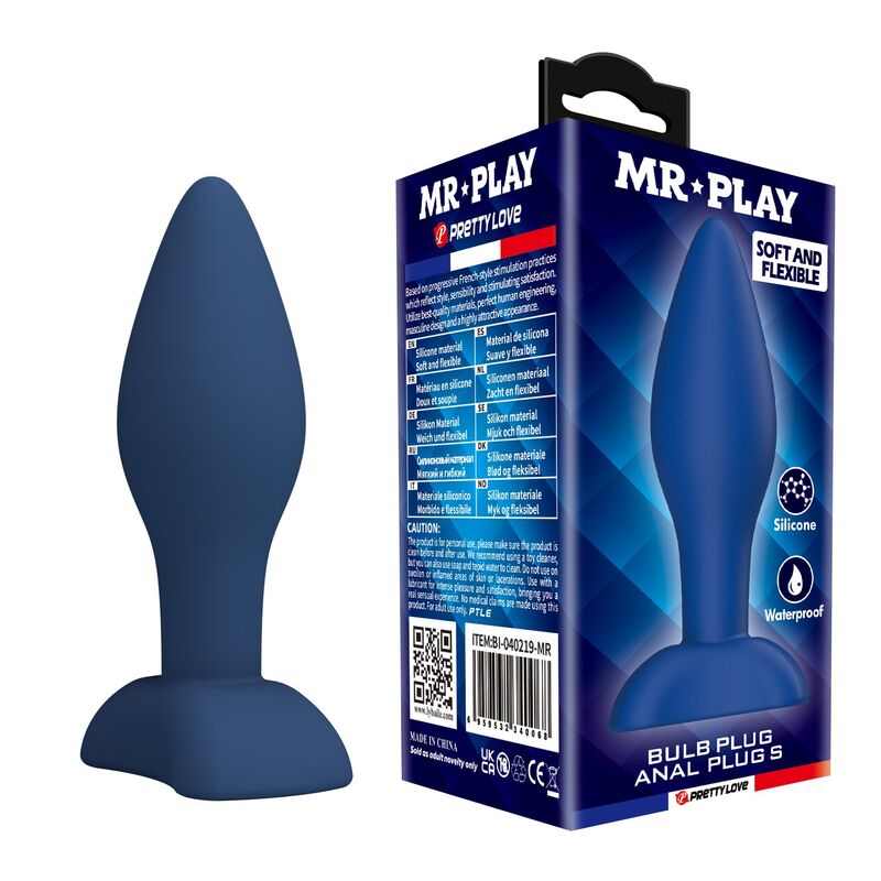 MR PLAY - PLUG ANALE CONICO IN SILICONE BLU S