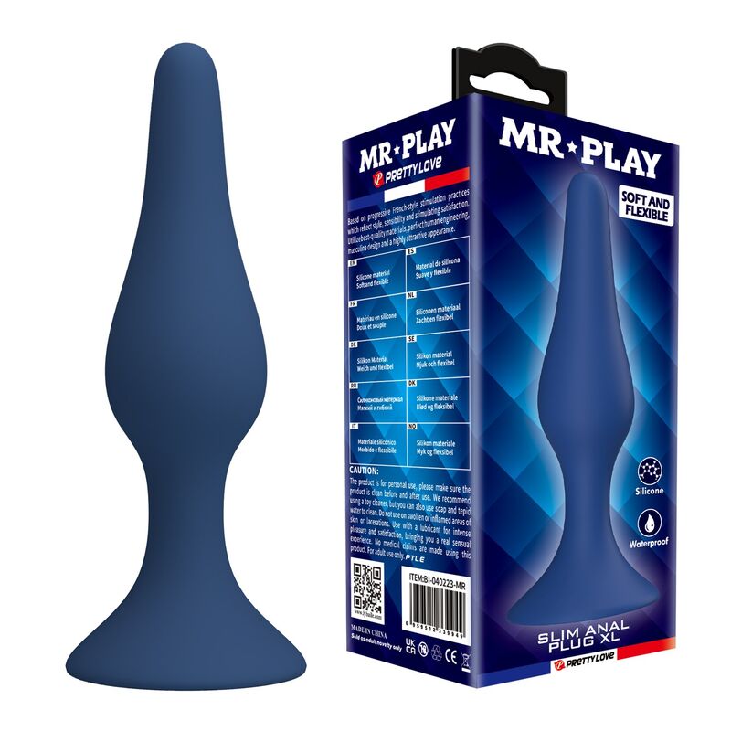 MR PLAY - PLUG ANALE CONICO IN SILICONE BLU XL