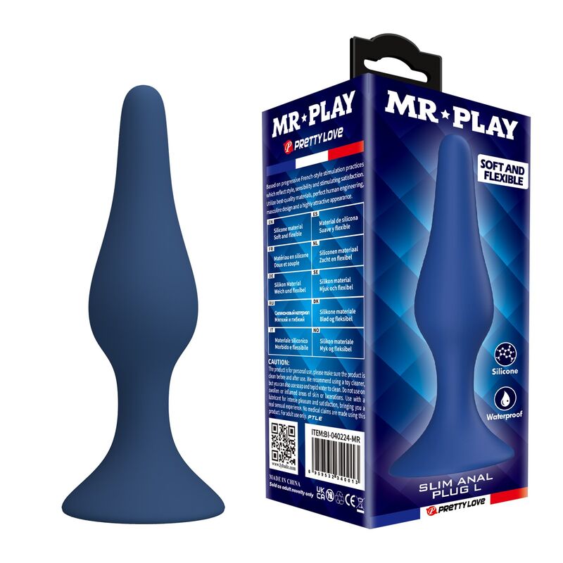 MR PLAY - PLUG ANALE SLIM IN SILICONE BLU L