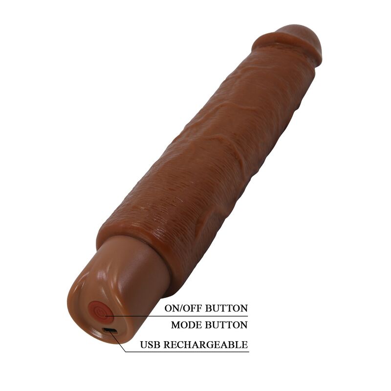 PRETTY LOVE - VIBRATORE REALISTICO GAVIN 25 CM Ø 5 CM MARRONE