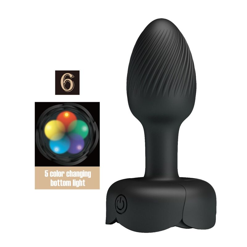 PRETTY LOVE - PLUG ANALE VIBRANTE RICARICABILE CON 10 MODALITÀ, NERO
