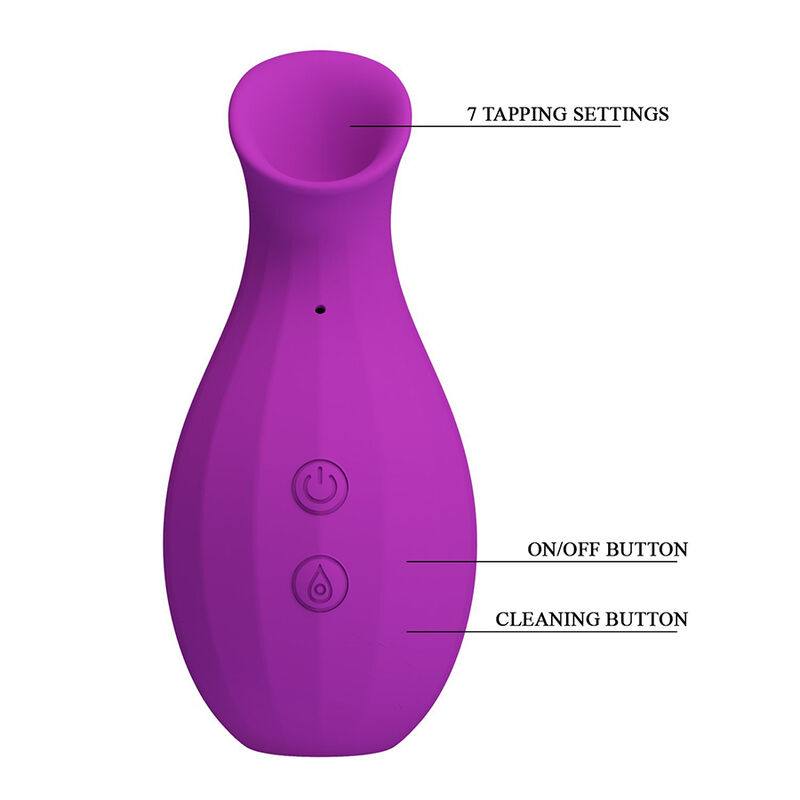 PRETTY LOVE - STIMOLATORE CLITORIDEO RICARICABILE A SUZIONE CON BOTTIGLIA MAGICA, VIOLA