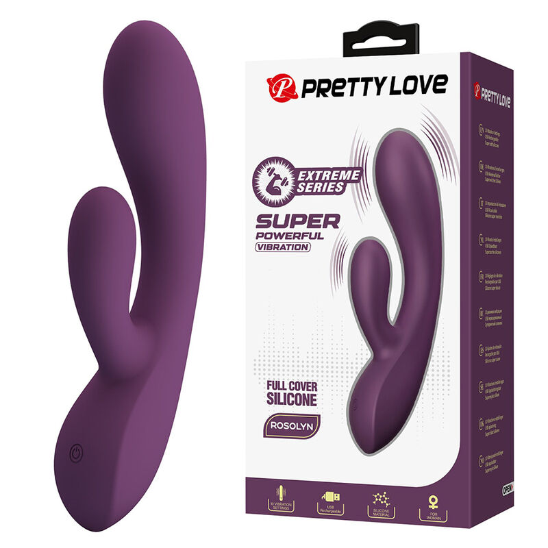 PRETTY LOVE - VIBRATORE A FORMA DI CONIGLIO RICARICABILE ROSOLYN CON 10 FUNZIONI