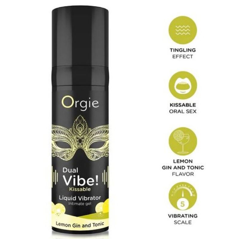 ORGIE - DOPPIA VIBRAZIONE! LIQUIDO VIBRANTE AL LIMONE, GIN E TONICO, 15 ML
