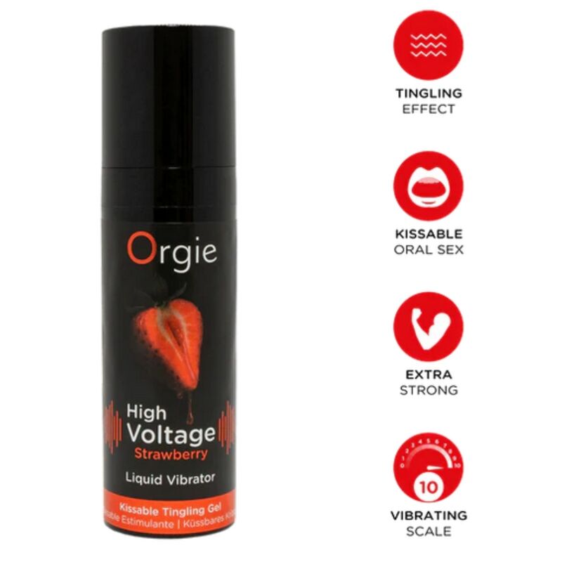 ORGIE - VIBRATORE LIQUIDO AD ALTA TENSIONE AL GUSTO DI FRAGOLA EXTRA FORTE E BACIABECILLE 15 ML