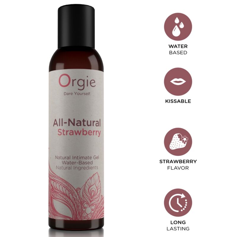 ORGIE - GEL INTIMO A BASE ACQUA COMPLETAMENTE NATURALE ALLA FRAGOLA 150 ML