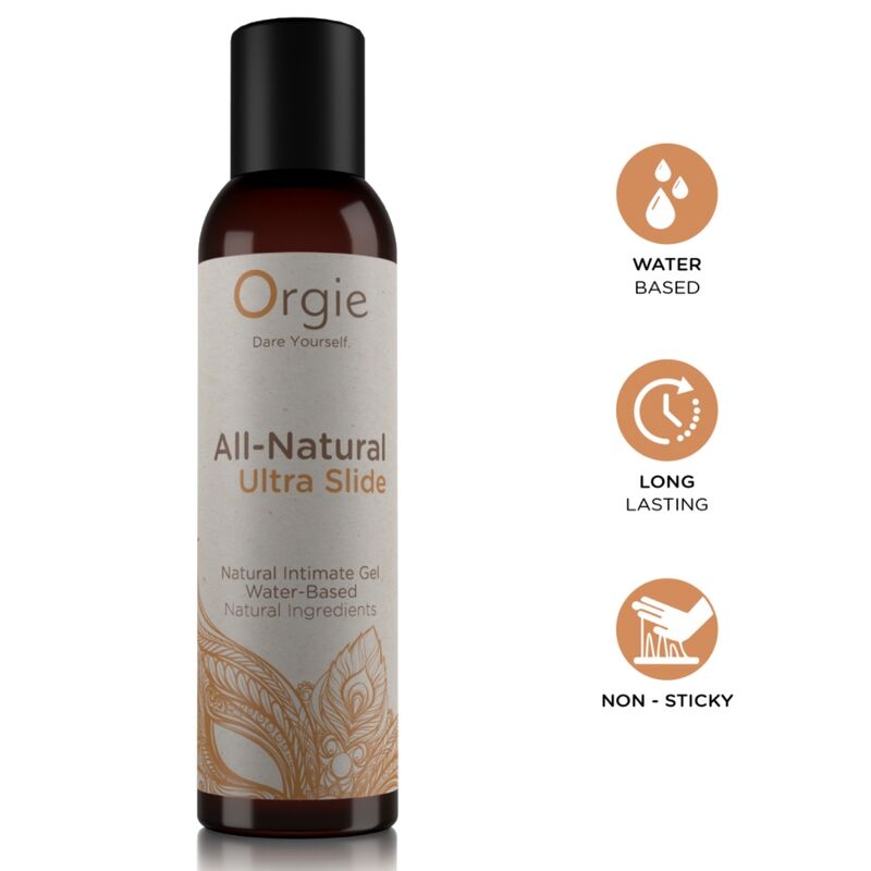 ORGIE - GEL INTIMO ULTRA SLIDE A BASE DE CQUA, COMPLETAMENTE NATURALE, 150 ML