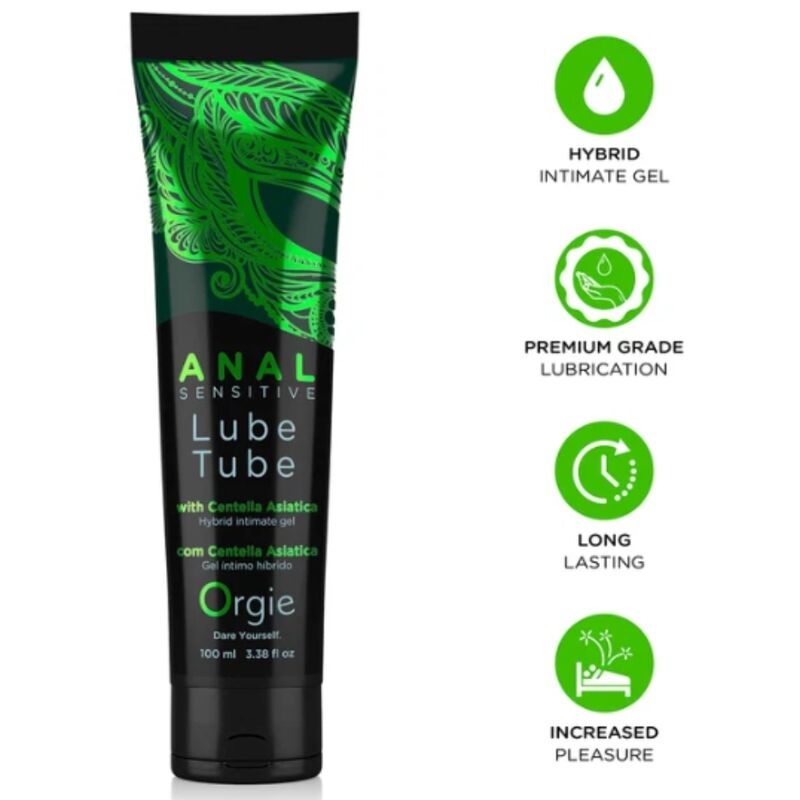 ORGIE - TUBO LUBRIFICANTE ANALE GEL IBRIDO SENSITIVO PER SESSO ANALE 100 ML