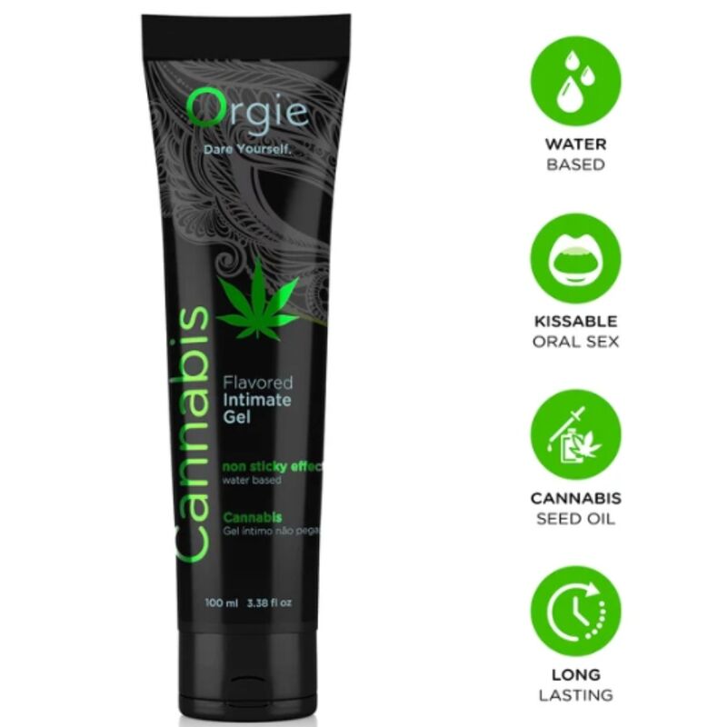 ORGIE - TUBO LUBRIFICANTE ALLA CANNABIS GEL INTIMO A BASE DE ACQUA BACIABILE 100 ML