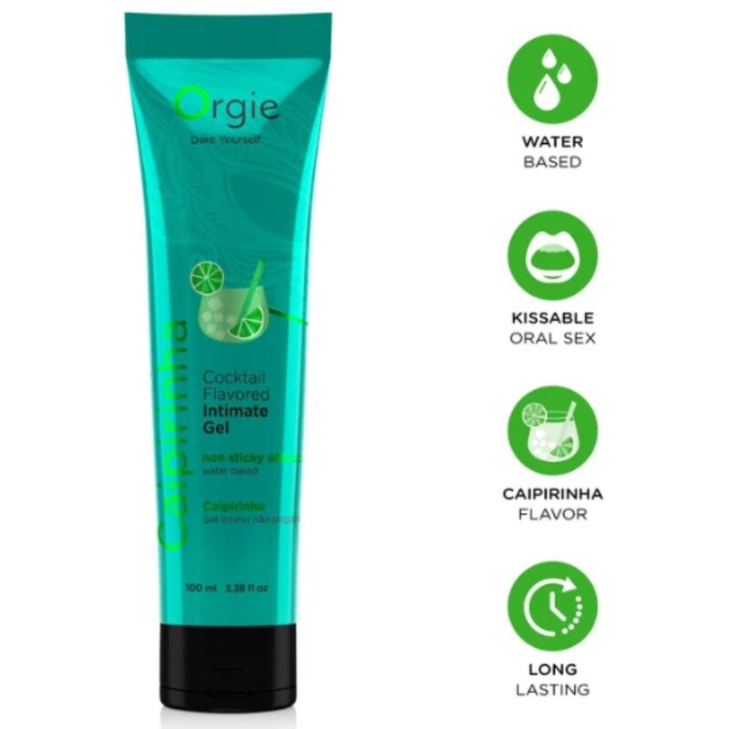 ORGIE - TUBO LUBRIFICANTE COCKTAIL CAIPIRINHA BACIABILE GEL INTIMO A BASE DE ACQUA 100 ML