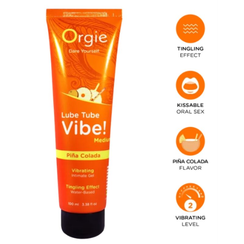 ORGIE - LUBE TUBE VIBE! PIÑA COLADA KISSABLE GEL INTIMO FORMULO MEDIO 100 ML