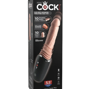 KING COCK PLUS - DILDO IN SILICONE PRO CON PROTEZIONE, VIBRAZIONE E LUCE RISCALDANTE, 12,7 CM